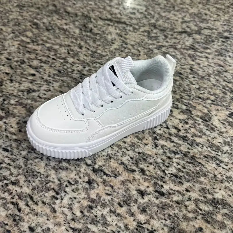 Youngsters' Low-Top Walking Tennis Sneakers - Breathable PU Upper, Cushioned EVA Sole